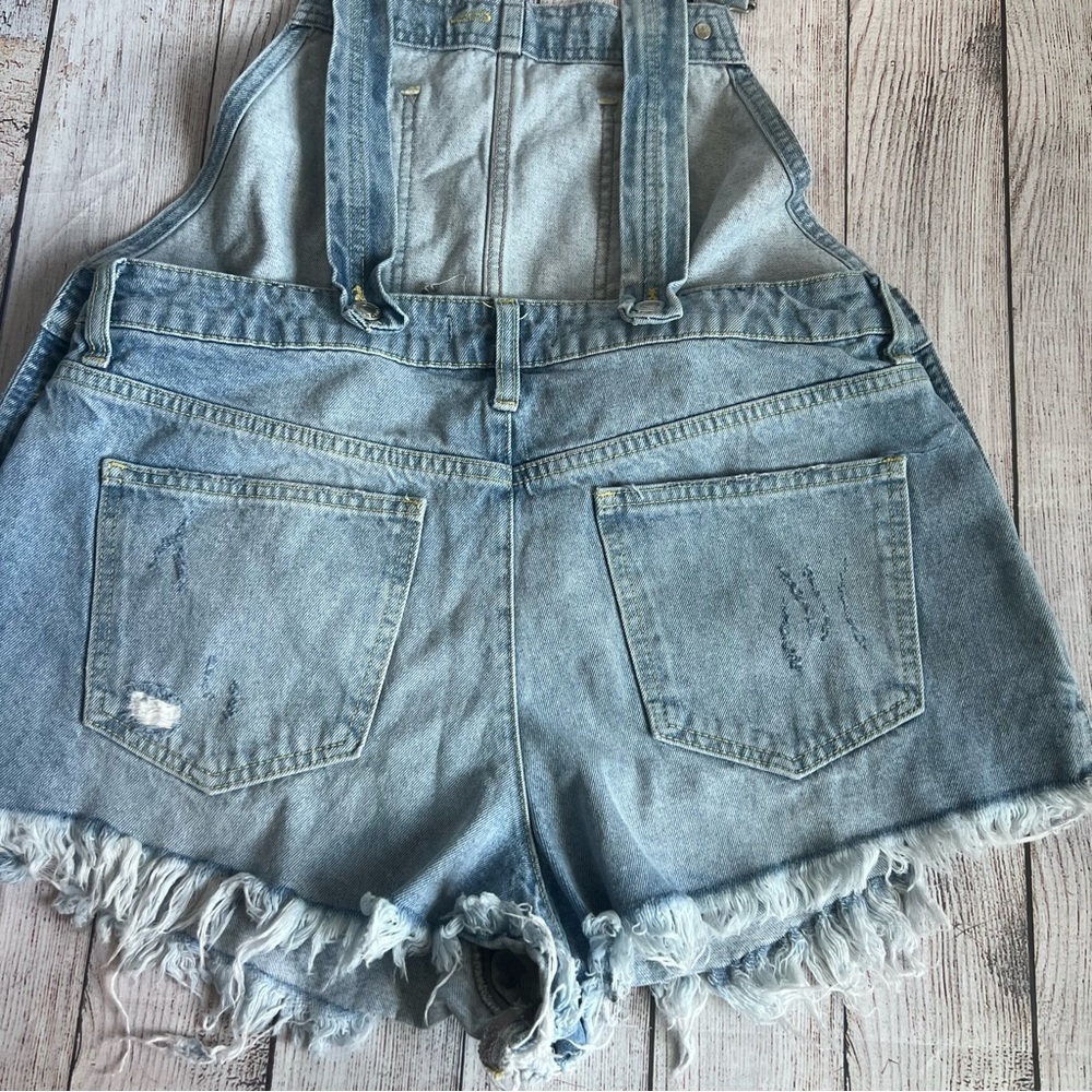 We The Free Blue Denim Shortalls 30 - Picture 6 of 6